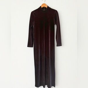Vintage Carole Little Black Velvet Maxi Dress Women’s 10 Whimsigoth Witchy Dark